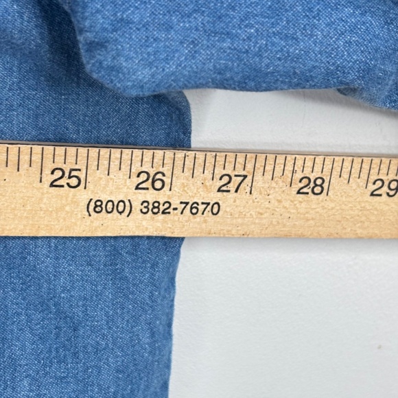 VTG 90s Embroidered Denim Shirt 20W Floral Cottage Granny Boho Retro Button Down - Picture 7 of 9